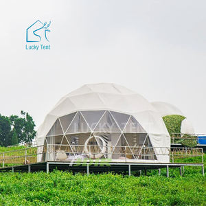 Tente de camping européenne de dôme géodésique d'igloo d'hiver de <span class=keywords><strong>6m</strong></span> de diamètre avec fenêtre en <span class=keywords><strong>baie</strong></span> transparente - Product Image 3