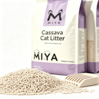 Litière pour chats écologique à base de plantes (cassava, soja, maïs) à agglomération rapide, faible en poussière, contrôle efficace des odeurs, hautement absorbante