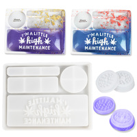 Grand plateau roulant, boîte à cigarettes à broyer soi-même, plateau à maquillage, moules en résine époxy silicone pour le moulage