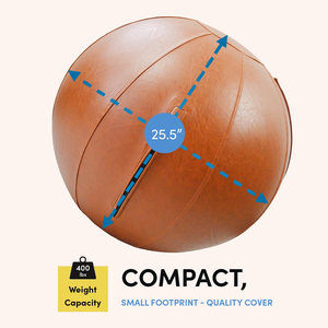 Balón de Estabilidad Integrado para Entrenamiento, Material de PVC y Cuero, Cubierta Antideslizante y Duradera para Yoga, Gimnasio, Parto, <span class=keywords><strong>Embarazo</strong></span> y Ejercicio - Product Image 2
