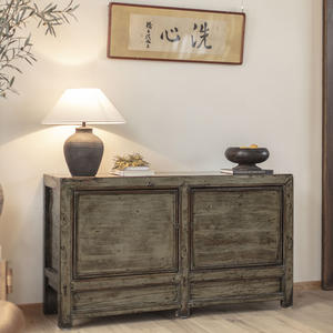 עתיק יווני המבטא את ארון אחסון ארון עץ מלא לסלון אוכל מסורתי ריהוט לבית מלון - Product Image 4