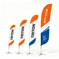 Drapeau à plumes personnalisé Triton avec piquet de sol pour la promotion d'événements en plein air, drapeau publicitaire
