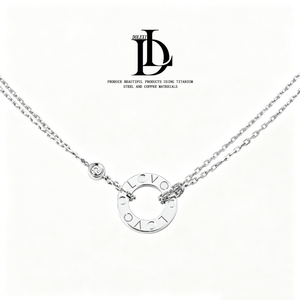 Collana da Donna <span class=keywords><strong>Serie</strong></span> <span class=keywords><strong>LOVE</strong></span> con Catena in Bambù Placcata Oro 18K, Design alla Moda, Stile Sportivo, Collana da Festa per Signore - Product Image 2