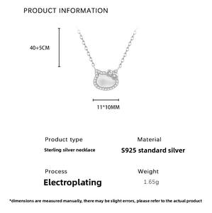 Collier en argent sterling S925 avec chaton en zircon cubique, pendentif de luxe en nacre pour <span class=keywords><strong>femme</strong></span>, idéal pour mariage ou soirée, tendance Facebook - Product Image 6
