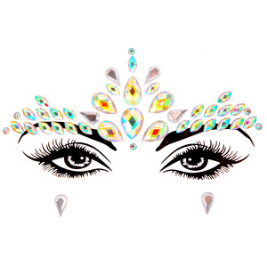Genya Women Mermaid FaceGems Glitter strass Rave Face Jewels Festival Eyes Face Body tatuaggio temporaneo - Product Image 6