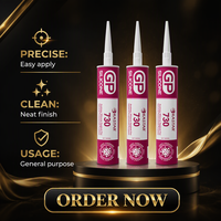 Scellant en silicone acétique transparent de 300ml 320g Joint adhésif en verre acide à un composant Usage général