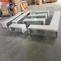Bancs de table à manger en pierre à surface solide Corian ensemble de dessus bas longues tables de dîner de nourriture KFC