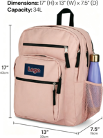 Sac à dos pour ordinateur portable 34L en polyester imperméable, léger, résistant à l'usure, avec compartiment pour ordinateur portable 15 pouces, idéal pour étudiants, activités de plein air, usage quotidien, personnalisable avec logo