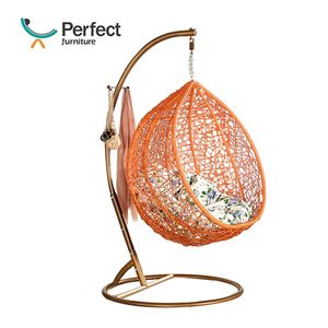 Columpios de Madera y Hierro Forjado, Silla Columpio Redonda Tipo <span class=keywords><strong>Hamaca</strong></span>, Columpio Indio para Interiores y Jardín - Product Image 3