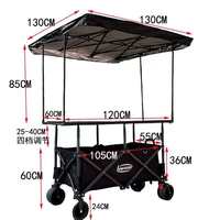 Nouvelle table mobile pliante pour stand de marché nocturne, avec auvent, réglable en hauteur, 120x60x60 cm, grande capacité de charge
