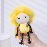 En gros, Porte-clés en peluche créatif et amusant, poupée humanoïde en coton au look 'ugly-cute' et aux cheveux duveteux, pour breloque de sac style Kpop