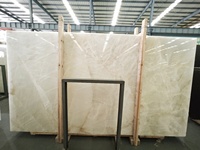 Dalles en onyx blanc naturel poli de luxe translucide Goldtop Premium pour murs, applications intérieures haut de gamme