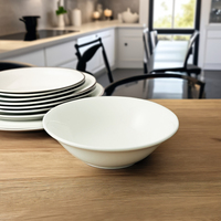 Bols à soupe et à riz jetables en porcelaine blanche pure, 7 pouces, design moderne, vaisselle haut de gamme pour hôtels et restaurants