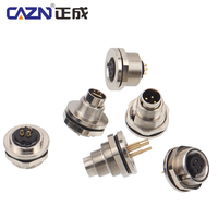 Conector M9 macho hembra de montaje frontal 3,4,5,6,8 pines PCB soldadura Metal impermeable IP67 conector