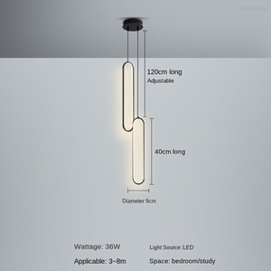 Lámpara de Techo LED Nórdica, Araña de Techo Simple de Forma Ovalada, Regulable, Decoración Moderna para el Hogar, Iluminación Interior para Restaurantes - Product Image 6