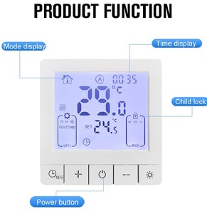 Tuya wifi thông minh push button nhiệt nước/điện hoặc treo tường nồi hơi 3A/16A/25A dưới sàn kiểm soát nhiệt độ chuyển đổi - Product Image 5