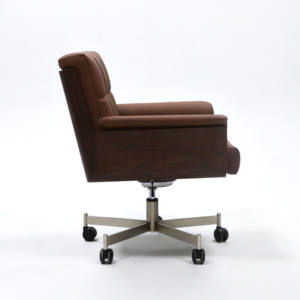 Silla Minimalista de Metal, Silla Giratoria de Cuero, Silla de Salón Deslizante |   Silla Ejecutiva de Lujo para Sala de Estar, Dormitorio, Villa, Hotel, Penthouse - Product Image 2