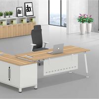 Penjualan Terbaik gedung kantor sederhana rumah meja kantor putih Modern eksekutif bentuk L meja kantor kaki logam