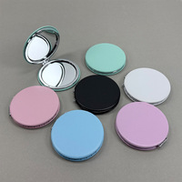 Miroir compact en cuir PU, pliable, double face, formes multiples, logo personnalisé, miroir cosmétique portable pour sac à main et voyage