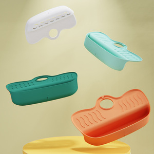 Tapis anti-éclaboussures pour robinet, égouttoir antidérapant pour évier, organisateur de comptoir, support de rangement mural pour torchons et éponges de cuisine - Product Image 4