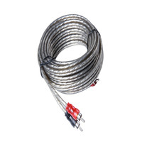 Câble d'amplificateur Audio de voiture en cuivre pur 5m 2Rca à 2Rca paire torsadée PVC veste câble de haut-parleur d'alimentation vidéo pour système Audio de voiture