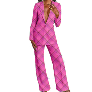 Completo da Donna Elegante per Ufficio, Tinta Unita, Monopetto, Maniche Lunghe, Pantaloni, Set Professionale alla Moda - Product Image 1