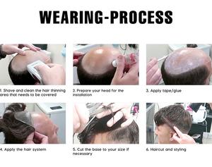 FH # 1B40 Gris, Base en PU, dentelle et mono, Topper français pour homme, Unité capillaire en cheveux naturels, Ondulation naturelle, 8x10 pouces, Système de remplacement capillaire bouclé - Product Image 4