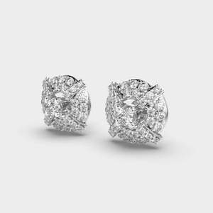 Beautiful Round Brilliant Moissanite Stud <b>Earrings</b> 925 Sterling <b>Silver</b> Elegant Luxury Jewelry for Casual and Party Wear - Product Image 1