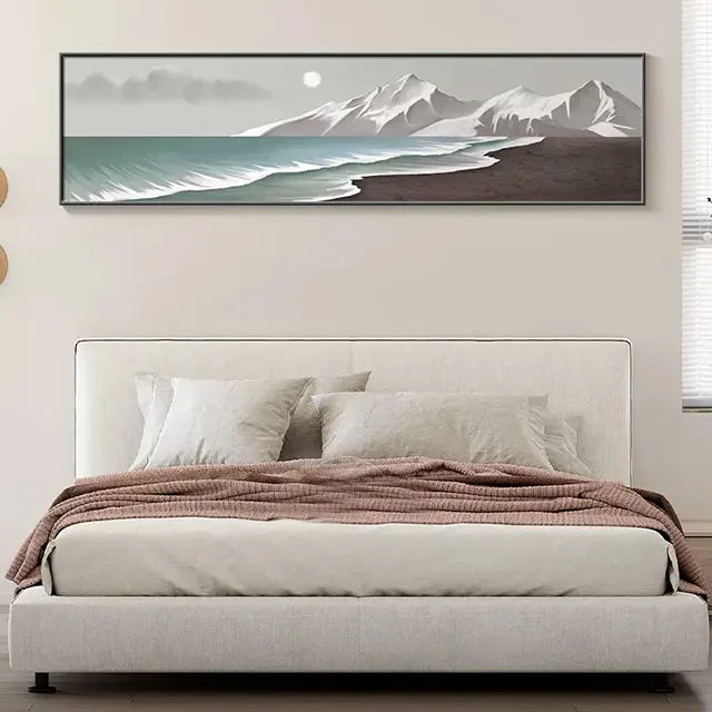 Custom Warm Sea And Mount Bedroom Decor Modern Canvas Decorative Painting Print Wall Art Home Decor Canvas Painting