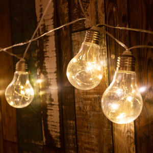 Guirlandes lumineuses en corde de chanvre imperméables pour le camping, la terrasse et la décoration de fêtes, ampoules en fil de cuivre - Product Image 2