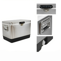En stock Réfrigérateur en métal rétro en acier inoxydable pour l'extérieur 29l 40l 51l pour boissons glacées