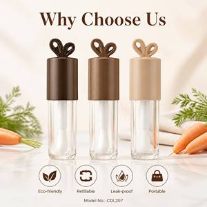 ISMAN En gros Tubes vides de 4 ml pour brillant à lèvres et huile à lèvres, design <span class=keywords><strong>lapin</strong></span>, couleur café chocolat, avec grand applicateur et <span class=keywords><strong>crochet</strong></span>, logo personnalisé - Product Image 3