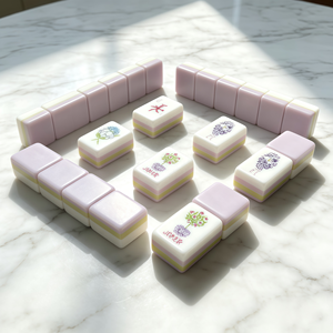 Ensemble de mahjong américain de luxe - 160 tuiles en plastique, design à 4 couches, gravure personnalisée, couleur lilas, pour 4 joueurs, utilisation universelle - Product Image 1