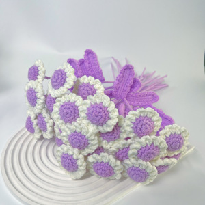 Bouquet Magritte au crochet moderne et coloré, fleurs en laine tissées à la main, cadeau original - Product Image 4