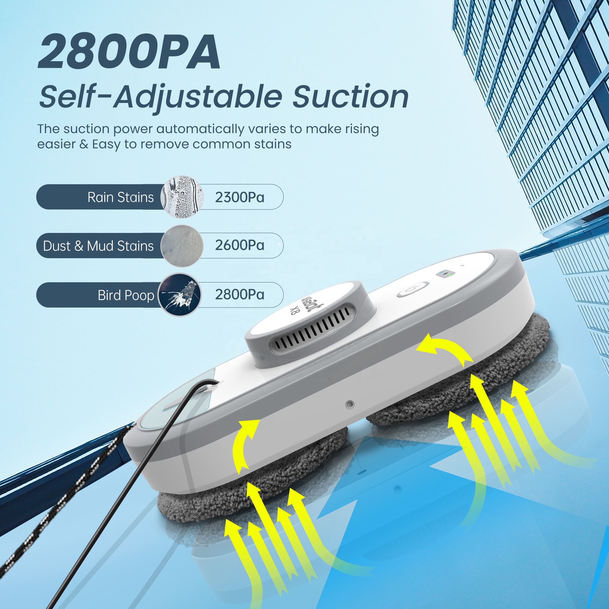 Alfabot X8 Water Spray Robot Window Cleaner | Smart Home Cleaning
