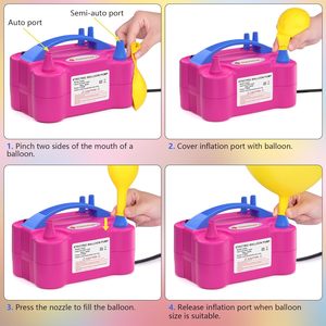 Souffleur <span class=keywords><strong>de</strong></span> ballons électrique portable, pompe à air pour ballons, double buse, rose rouge, 110V 600W, <span class=keywords><strong>gonfleur</strong></span> <span class=keywords><strong>de</strong></span> ballons pour décorations <span class=keywords><strong>de</strong></span> fête - Product Image 4