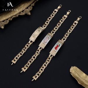 Pulseras Y Brazaletes para mujer, Charms <span class=keywords><strong>De</strong></span> diseño <span class=keywords><strong>De</strong></span> joyería religiosa, <span class=keywords><strong>De</strong></span> oro <span class=keywords><strong>De</strong></span> 14K, pulsera <span class=keywords><strong>De</strong></span> la <span class=keywords><strong>Virgen</strong></span> María, FB0283 - Product Image 3