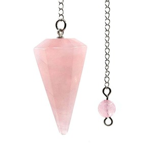 Pendule pointu hexagonal naturel de Quartz clair de cristal de Wicca de guérison de Reiki pour la divination de radiesthésie - Product Image 5