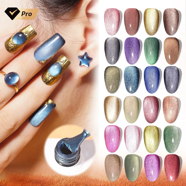 Haute Qualité R S Ongles Brillant En Céramique Cat Eye Gel Haute Brillant Longue Durée Manucure Personnalisé Uv Gel Vernis Ongles Salon De Beauté