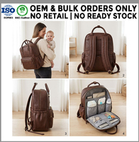Stilvoller Veganer Leder-Wickelrucksack Wasserdichter Hochwertiger Mama-Rucksack mit Individuellem Logo OEM-Hersteller