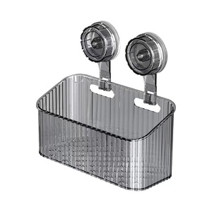 Cesta de almacenamiento con ventosa, organizador de cosméticos de plástico para montar en la pared del baño, sin taladro, multiusos - Product Image 5
