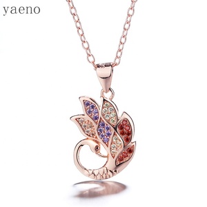 Bestseller Fine Jewelry Sterling Silber CZ Pfau Halskette für Frauen Muttertage Geschenke <span class=keywords><strong>Schmuck</strong></span> - Product Image 1