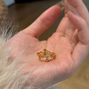 Dylam 10+ Years Experience Jewelry Manufacturer S925 Silver 22K Gold Plated 5A Zirconia Iris Flower Women <b>Fine</b> <b>Rings</b> for Daily - Product Image 4