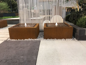 Fuente de Agua Decorativa para Jardín o Patio Trasero, Cascada de Acero Corten - Product Image 3