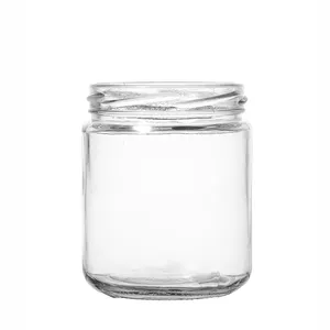 KDG-Markenglaswaren Sechseck-Flintglas Honigglas mit Bambusdeckel Rührung 100 ml 280 ml 380 ml Glasgefäße für Honig Großhandel