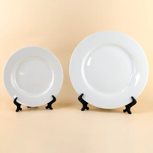 WUJO จานเซรามิกสีขาวพิมพ์ลาย,พอร์ซเลนเปล่าขนาด8นิ้ว10นิ้วแผ่นระเหิด - Product Image 4