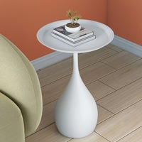 Table d'appoint ronde mobile de style moderne et minimaliste, petite table basse pour canapé, table d'angle pour chambre à coucher et salon