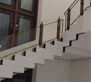 Barandilla de Escalera de Hierro Forjado de Lujo, Barandilla Curva para Balcón, Diseño Ornamental, Decoración Interior para Villa, con Recubrimiento en Polvo - Product Image 2