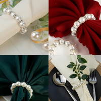Nouveau Style Perle Serviette Anneau En Métal Fer Table Décoration Mariages Douches Nuptiales Anniversaires Formelle Dîners Décontractés