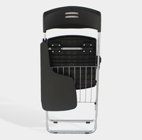 Chaise pliante en métal économique avec tablette intégrée pour salle de réunion scolaire, mobilier d'intérieur/extérieur pour l'enseignement et la formation